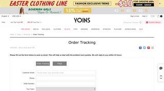 Order Tracking - Yoins