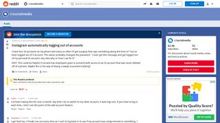 Instagram automatically logging out of accounts : socialmedia - Reddit