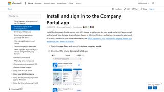 Install and sign in to the Company Portal app for iOS | Microsoft Docs