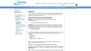 Computer Login Instructions – Gateway Community College