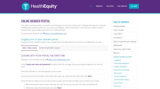 Online member portal | HSA member guide | HealthEquity