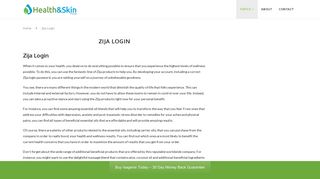 Zija Login - Health & Skin Change