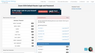Zoom 5354 Default Router Login and Password - Clean CSS