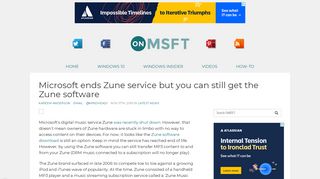 Microsoft ends Zune service but you can still get the Zune software ...