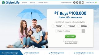 
                            5. $1* buys up to $100,000 life insurance at Globe Life And ... - Global Life And Accident Insurance Company Portal