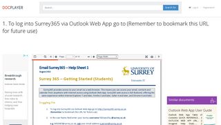 
                            4. 1. To log into Surrey365 via Outlook Web App go to ... - Surrey365 Sign In