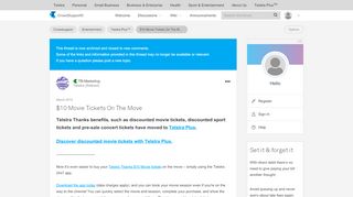 
                            4. $10 Movie Tickets On The Move - Telstra Crowdsupport ... - Telstra Movie Tickets Portal