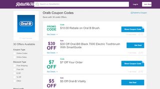 
                            7. $10 Off oralb Coupon, Promo Codes - RetailMeNot - Oral B Sign Up