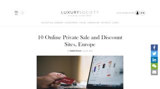 
10 Online Private Sale and Discount Sites, Europe  
