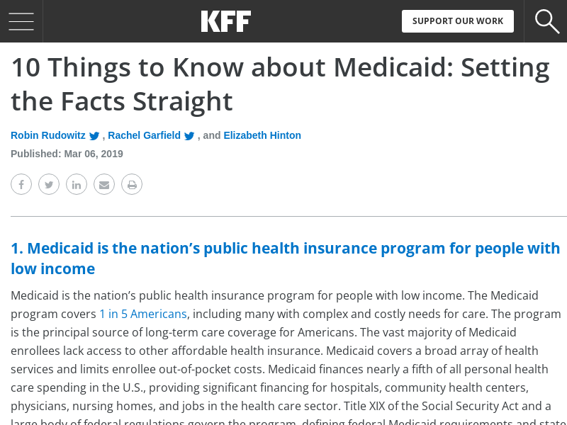 
                            10. 10 Things to Know about Medicaid: Setting the Facts ...