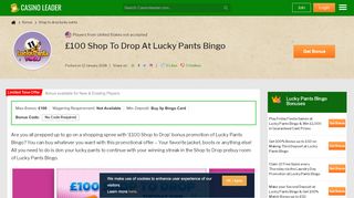
                            4. ?100 Shop to Drop at Lucky Pants Bingo – 75 Ball Bingo Game - Lucky Pants Bingo Portal