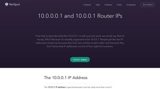 
10.0.0.0.1 and 10.0.0.1 Router IP Addresses - NetSpot  
