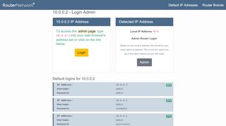 
                            3. 10.0.0.2 - Login Admin - Router Network - 1.0 0.0 2 Login
