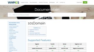 
101Domain - WHMCS Documentation  
