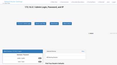 172.16.0.1 Admin Login, Password, and IP