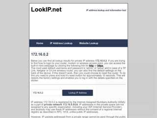 
                            8. 172.16.0.2 - Private Network | IP Address Information Lookup