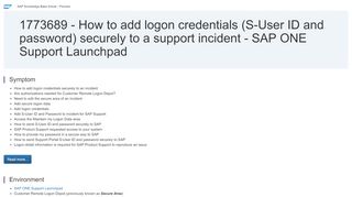 
                            4. 1773689 - How to add logon credentials (S-User ID and ... - SAP - Sap System Credentials Portal