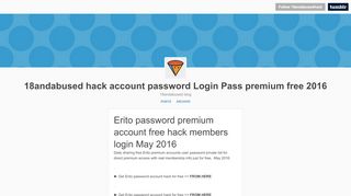 
                            8. 18andabused hack account password Login Pass premium ... - Erito Login