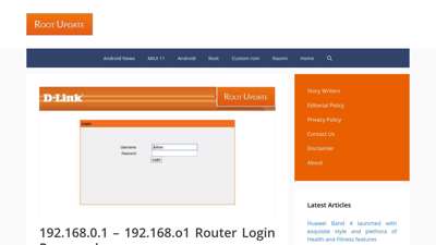 192.168.0.1 – 192.168.o1 Router Login Password - Root Update
