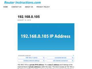 
                            1. 192.168.0.105 - RouterInstructions.com