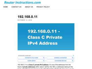 192.168.0.11 - RouterInstructions.com