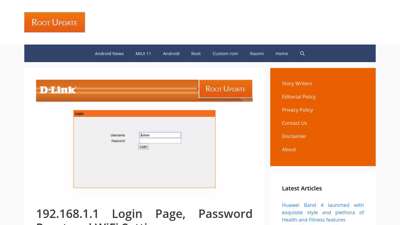 192.168.1.1 Login Page, Password Reset and WiFi Settings ...