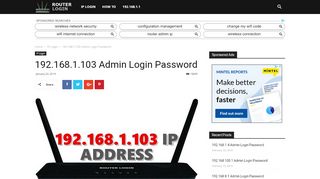 
                            5. 192.168.1.103 Router Login Admin Username and Password - 192.168 L L03 Login