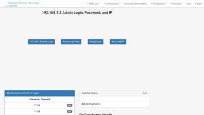 192.168.1.2 Admin Login, Password, and IP