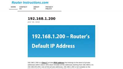 192.168.1.200 - RouterInstructions.com