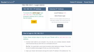 
                            8. 192.168.123.1 - Login Admin - Router Network - Admin 123 Portal