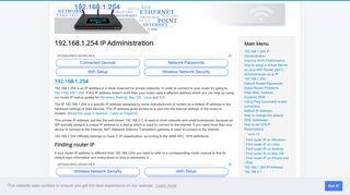 
192.168.1.254 IP Administration
