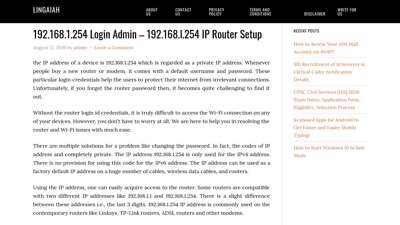 
                            3. 192.168.1.254 Login Admin – 192.168.l.254 IP Router Setup