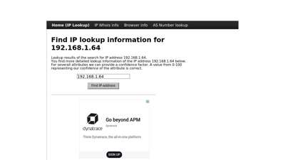 
                            9. 192.168.1.64 - Find IP Address - Lookup and locate an ip ...
