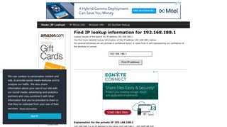 
                            4. 192.168.188.1 - Find IP Address - Lookup and locate an ip ... - 192.168 188.1 Login