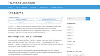 
                            7. 192.168.2.1 – 192.168.1.1 Login Router - 198.168 2.1 Login