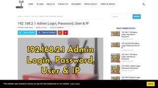 
                            8. 192.168.2.1 Admin Login, Password, User & IP - Router Login - 198.168 2.1 Login