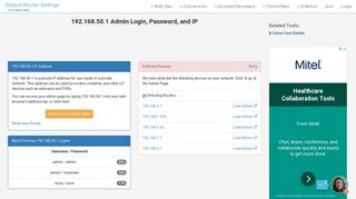 
                            8. 192.168.50.1 Admin Login, Password, and IP - Clean CSS - 10.5 50.1 Login