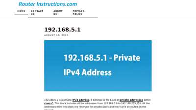 
                            6. 192.168.5.1 - RouterInstructions.com