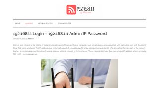 
                            5. 192.168.l.l login - 192.168.1.1 Admin IP Password & Setup