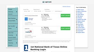 
1st National Bank of Texas Online Banking Login ⋆ Login Bank  
