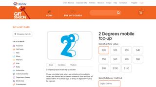 
2 Degrees mobile top-up - Gift Station  
