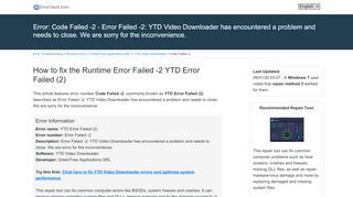 
                            6. 2 (YTD Error Failed (2)) - ErrorVault.com - Ytd Failed 2 Sorry Your Login Was Incorrect