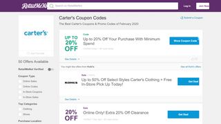 
                            8. 20% Off Carter's Coupons, Promo Codes, Free Shipping ... - Carter's Rewards Sign In