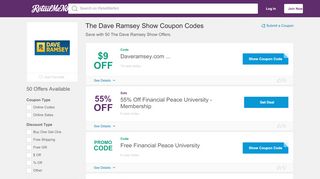 
                            4. 20% Off The Dave Ramsey Show Coupon, Promo Codes - Financial Peace University Activation Code Portal