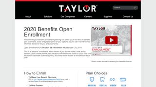 
                            6. 2020 Benefits Open Enrollment - Taylor Corporation - Taylor Communications Employee Portal