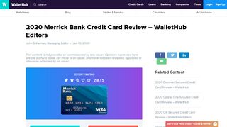 
2020 Merrick Bank Credit Card Review – WalletHub Editors  
