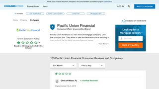 
                            4. 2020 Pacific Union Financial Review - ConsumerAffairs - Pacific Union Financial Mortgage Payment Portal