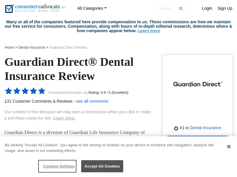 
                            8. 2021 Guardian Direct Reviews: Dental Insurance