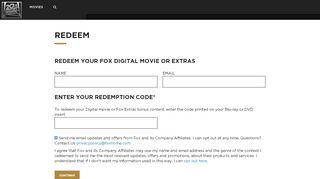 
                            3. 20th Century Fox - Fox Redeem Portal