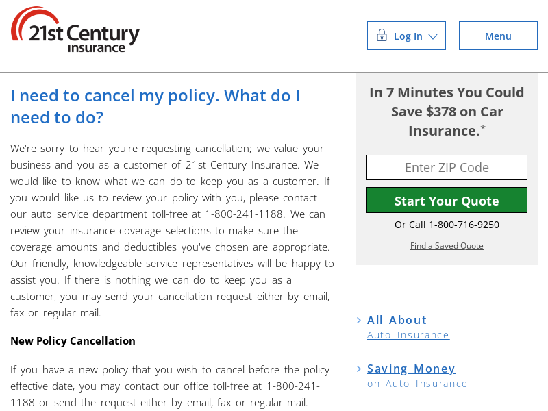 
                            6. 21st Century Insurance Cancellation Policy | 21st.com